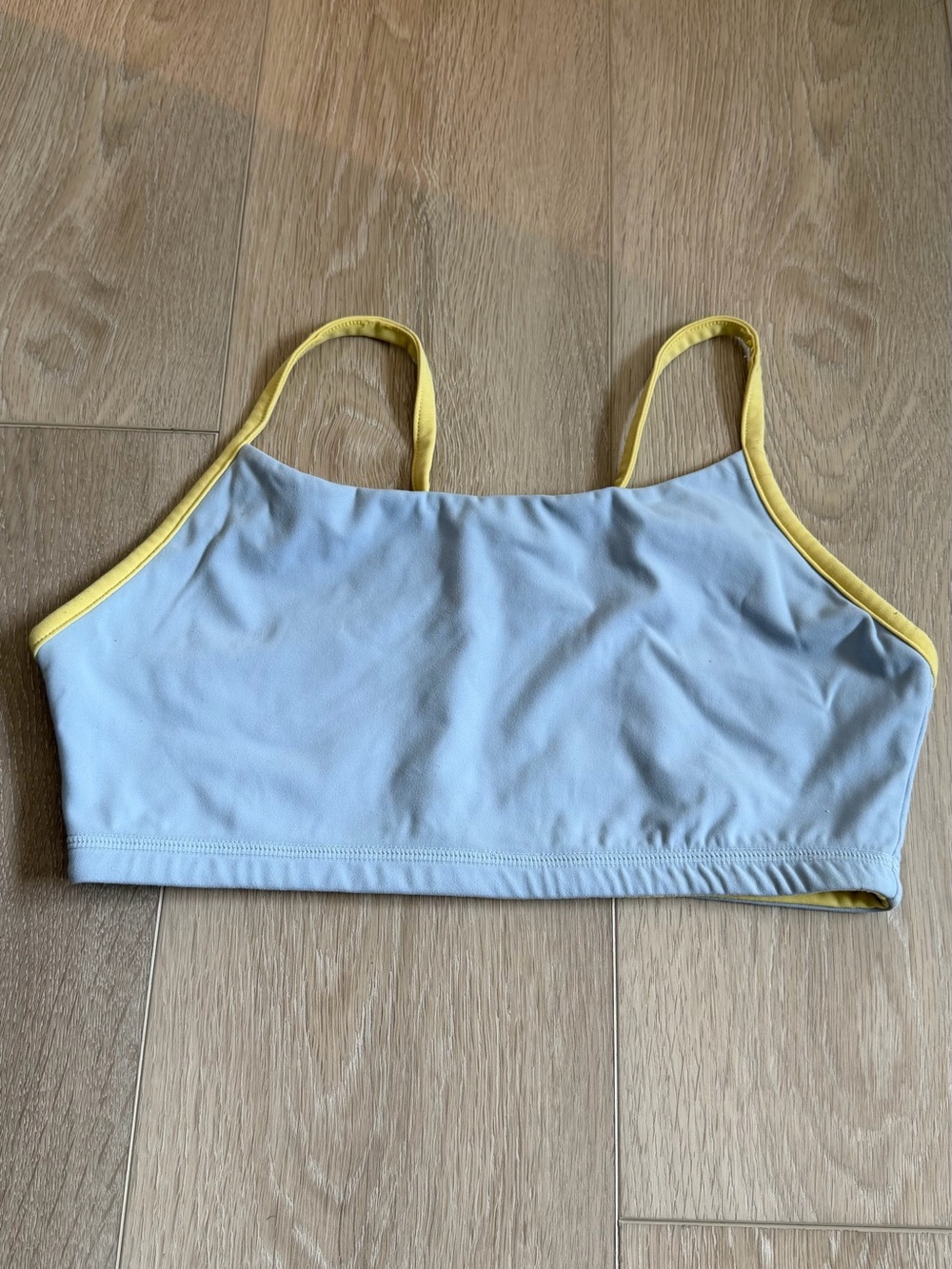 BuffBunny Light Blue and Yellow Strappy Sports Bra